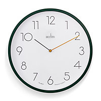 Acctim Taby Wall Clock Quartz Contemporary Minimalist Lotus Green 35cm