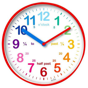 ACCTIM - Teaching Time Wall Clock, Red
