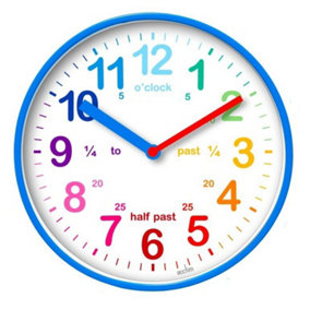 Acctim Wickford Childrens/Kids Time Teach Clock Blue (20cm)