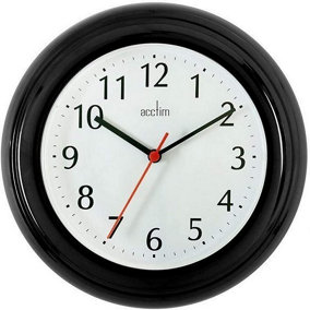 Acctim Wycombe Kitchen Office Quartz Numeric Numbers Wall Clock 22cm 21413 - Black