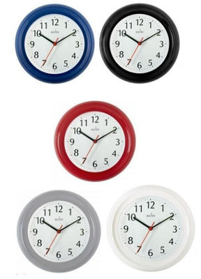 Acctim Wycombe Kitchen Office Quartz Numeric Numbers Wall Clock 22cm 21414 - Red - 3