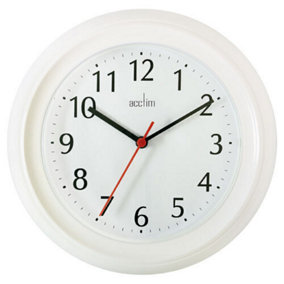 Acctim Wycombe Kitchen Office Quartz Numeric Numbers Wall Clock 22cm 21419 - White