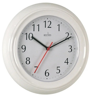 Acctim Wycombe Kitchen Office Quartz Numeric Numbers Wall Clock 22cm 21419 - White