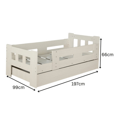 Ackworth Single White Pull Out Trundle Wooden Frame Guest Bed