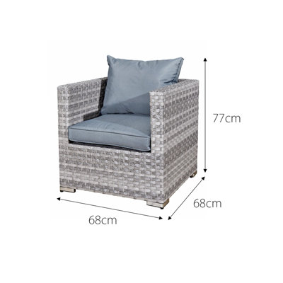 Acorn Deluxe Rattan 10 Seat Modular Sofa Set in Dove Grey