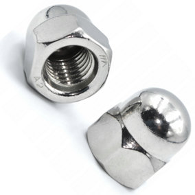 Acorn Nuts M16  Dome Stainless Steel Hex Cap  Pack of: 2 Domed Nuts Rust Resistant Hexagon Nut Cap DIN 1587 A2