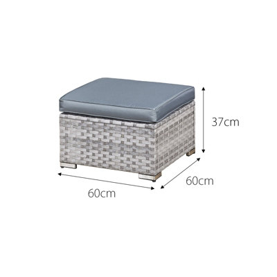 Acorn Rattan 5 Seat Lounge Sofa Set in Dove Grey