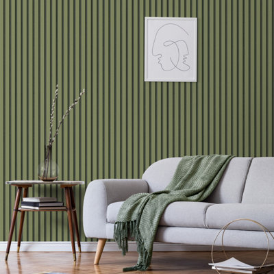 Acoustic Panel Olive Wallpaper - 3