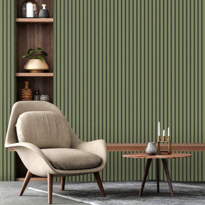 Acoustic Panel Olive Wallpaper - 5