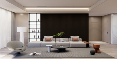 Acoustic Slat Wall Panel 2.4m x 0.6m Smoked Oak | DIY at B&Q