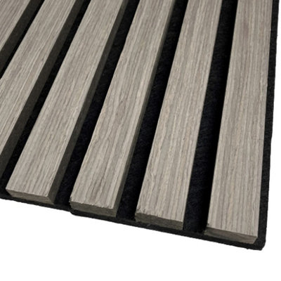 Acoustic Slat Wall Panel - Grey - 2400mm x 600mm