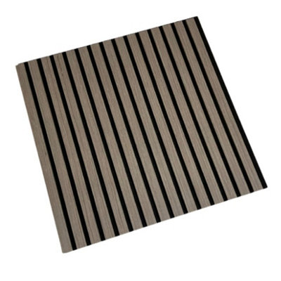 Acoustic Slat Wall Panel - Grey - 600mm x 600mm x Pack of 4