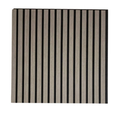 Acoustic Slat Wall Panel - Grey - 600mm x 600mm x Pack of 4