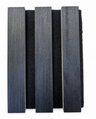 Acoustic Slat Wall Panels Black 60 x 240CM Pack of 4 Slatted Decorative ...