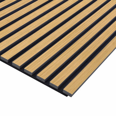 Acoustic Slat Wall Panels Oak 60 x 240CM Pack of 4 Slatted Decorative ...
