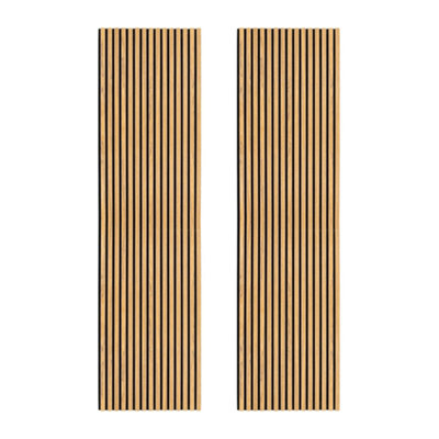 Acoustic Slat Wall Panels x 2 - Oak