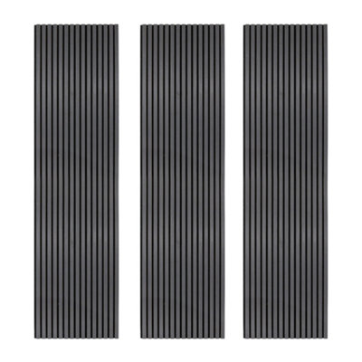 Acoustic Slat Wall Panels x 3 Anthracite Grey