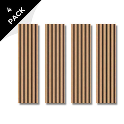 Acoustic Wood Slat Wall Panel in Classic Oak 240cm x 60cm 4 Pack by ...