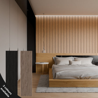Acoustic Wood Slat Wall Panel in Classic Oak Luxe Grand 240cm x 60cm