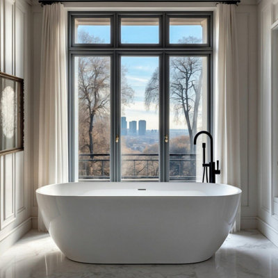 Acrilico Gloss White Compact Freestanding Acrylic Bath 170 x 70cm