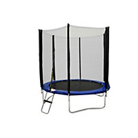 Acrobat 10FT or 305cm Round Outdoor Trampoline with Blue Padding, Safety Enclosure and Ladder