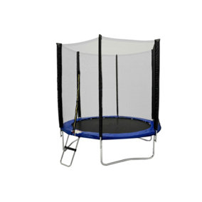 Acrobat 10FT or 305cm Round Outdoor Trampoline with Blue Padding, Safety Enclosure and Ladder