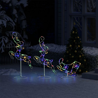 Acrylic Christmas Flying Reindeer&Sleigh 260x21x87cm Colourful - 3