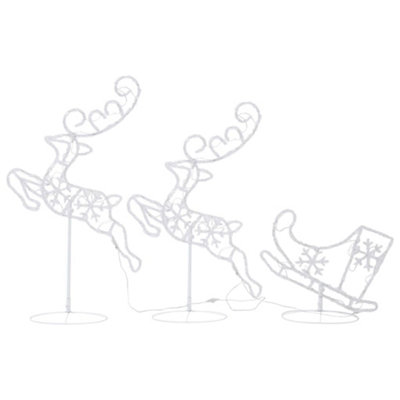 Acrylic Christmas Flying Reindeer&Sleigh 260x21x87cm Colourful - 4