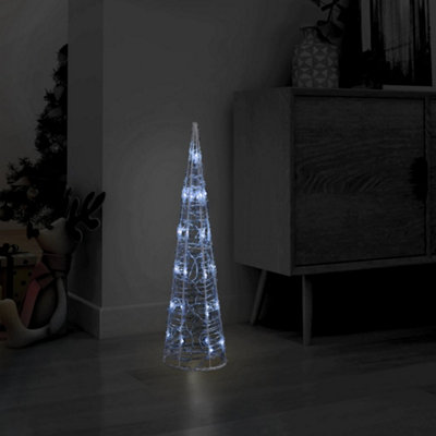 Acrylic Decorative Pyramid LED Light Cone Cold White 60 cm