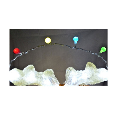 Acrylic LED Reindeer Figure 48 LEDs Cool White 47cm Chasing Antler String Lights