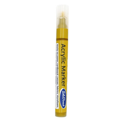 2 Gold Dual-Tip Acrylic Paint Pens - Multisurface Markers For