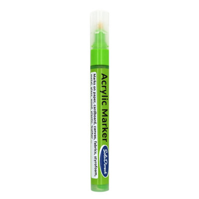Acrylic Paint Marker Pen Permanent for Stone Leather Fabric Plastic (Metallic Light Green)