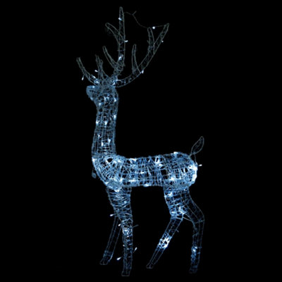 Acrylic Reindeer Christmas Decoration 140 LEDs 120 cm Cold White - 4