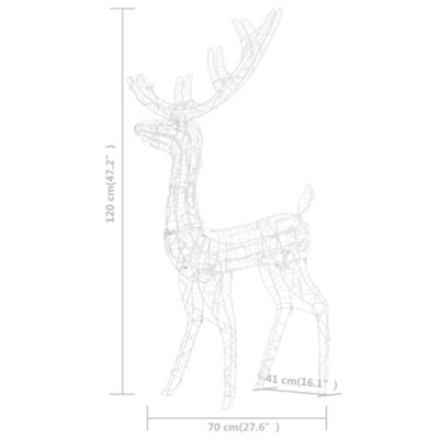 Acrylic Reindeer Christmas Decoration 140 LEDs 120 cm Cold White - 9