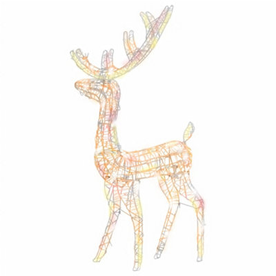 Acrylic Reindeer Christmas Decoration 140 LEDs 120cm Colourful