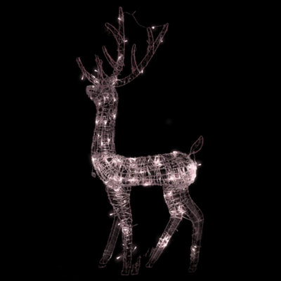 Acrylic Reindeer Christmas Decoration 140 LEDs 120cm Warm White - 4