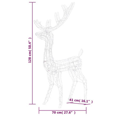 Acrylic Reindeer Christmas Decoration 140 LEDs 120cm Warm White - 8