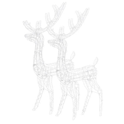 Acrylic Reindeer Christmas Decorations 2 pcs 120 cm Warm White - 4