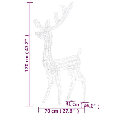 Acrylic Reindeer Christmas Decorations 2 pcs 120 cm Warm White - 8