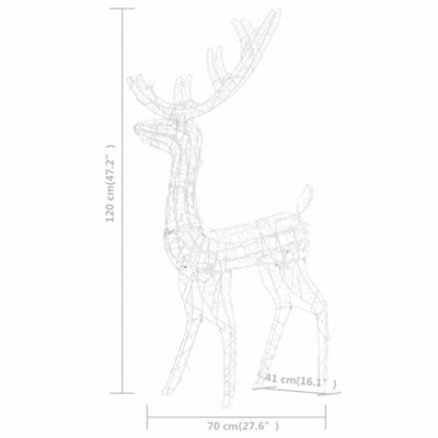Acrylic Reindeer Christmas Decorations 2 pcs 120cm Multicolour - 9
