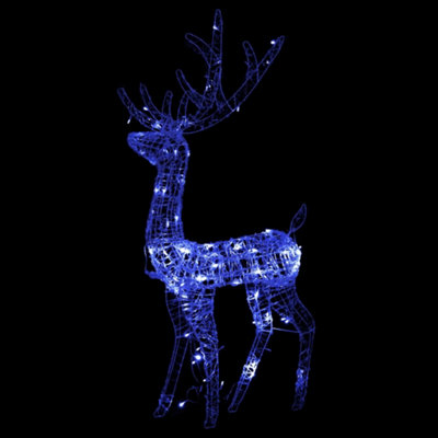Acrylic Reindeer Christmas Decorations 3 pcs 120 cm Blue - 7