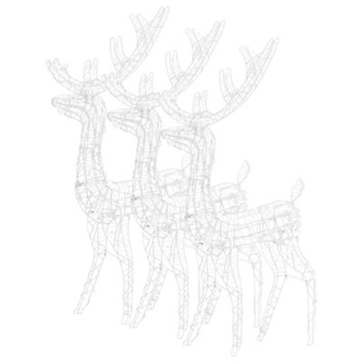 Acrylic Reindeer Christmas Decorations 3 pcs 120 cm Cold White - 4