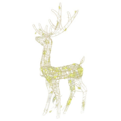 Acrylic Reindeer Christmas Decorations 3 pcs 120 cm Warm White - 3