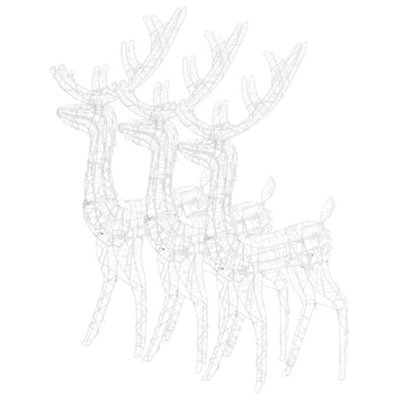 Acrylic Reindeer Christmas Decorations 3 pcs 120 cm Warm White - 4