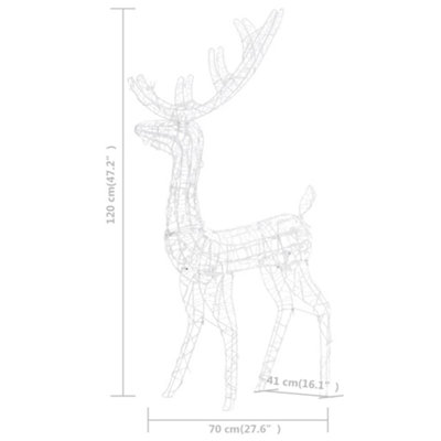 Acrylic Reindeer Christmas Decorations 3 pcs 120cm Multicolour - 9
