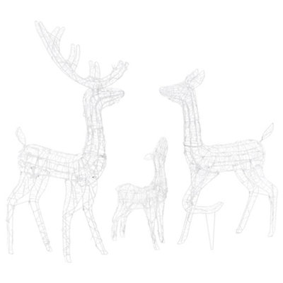 Acrylic Reindeer Family Christmas Decoration 300 LED Blue - 5