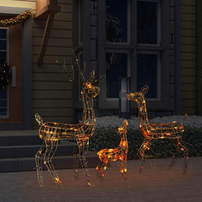 Acrylic Reindeer Family Christmas Decoration 300 LED Colourful - 3