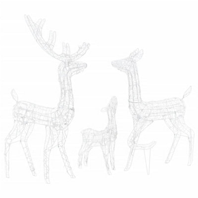 Acrylic Reindeer Family Christmas Decoration 300 LED Colourful - 5