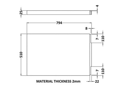 Acrylic Straight Bath End Panel and Plinth - 800mm - White - Balterley