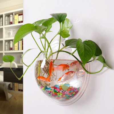 Acrylic Wall-Mounted Fish Tank:Decorative Hanging Fish Bowl Container